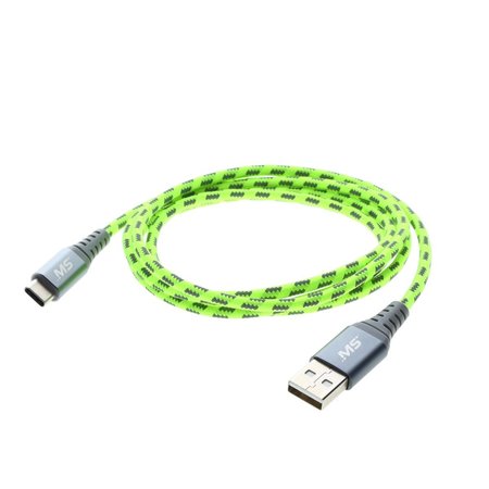 MOBILESPEC Hi-Vis 4Ft Usb-C To Usb-A Cable, Yellow MBSHV0432